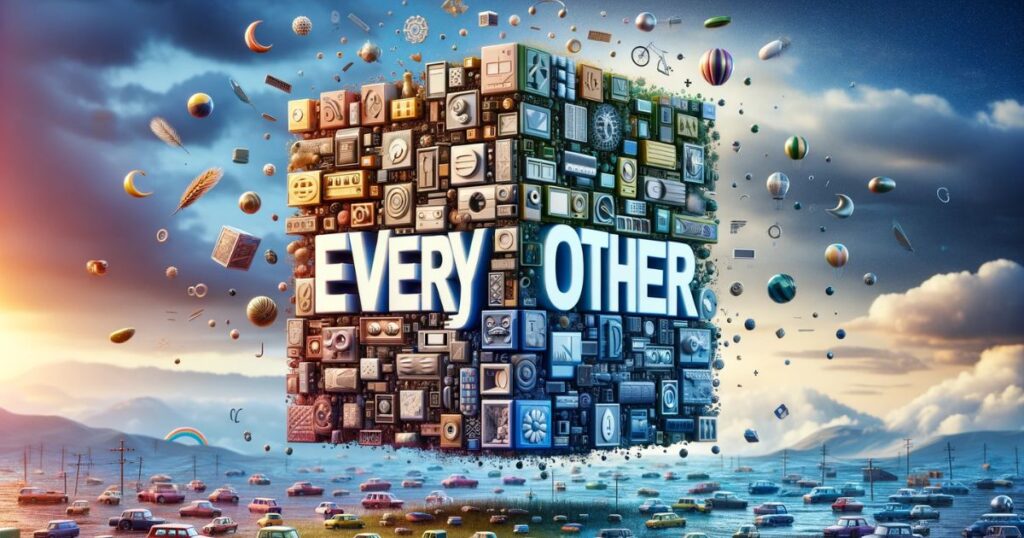 Imagem representando a expressão 'Every Other', com um padrão visual de alternância. Perfeita para conteúdo sobre padrões, periodicidade e alternância em design, arte ou ciência.